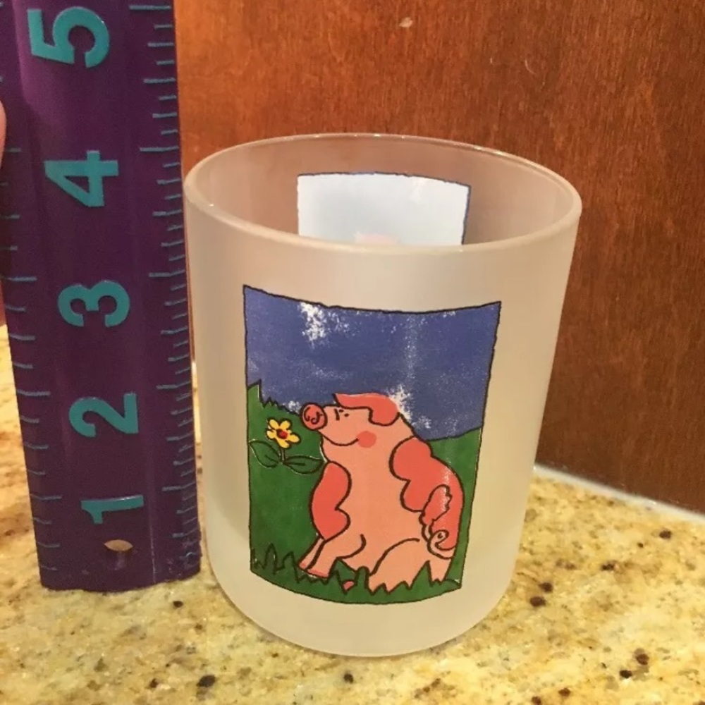 Cute Frosted Pig Glass Cup Dartington Designs - Picture 7 of 8